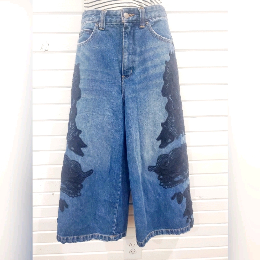 Free People High Waisted Culotte Jeans